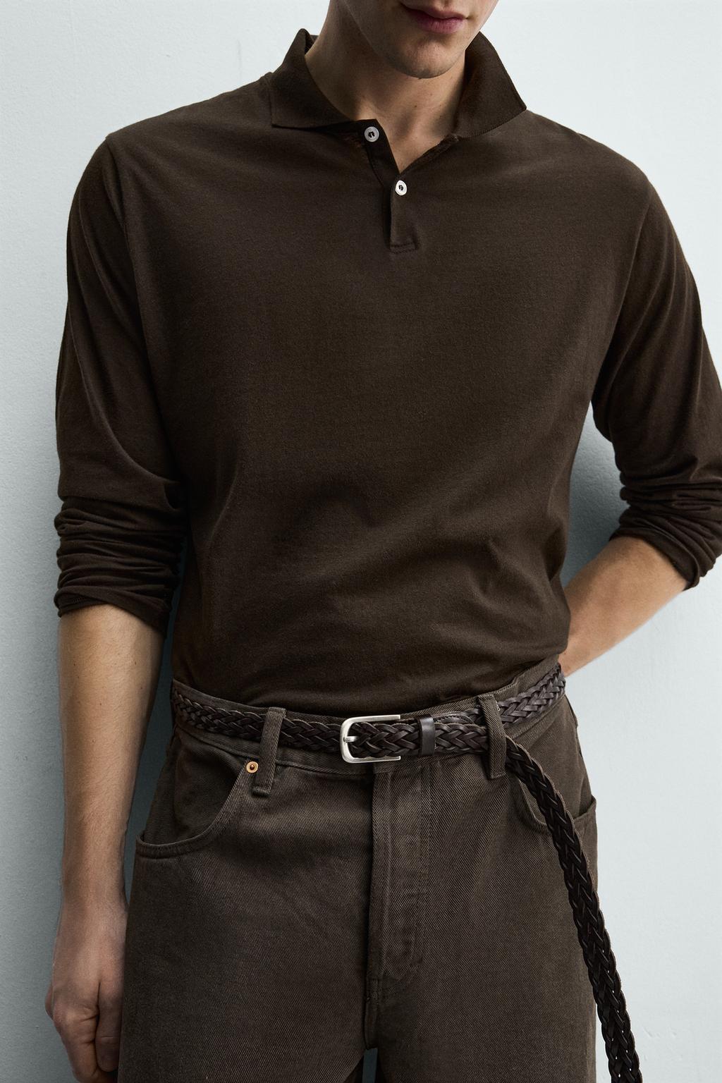 ПОЛО стандартной посадки ИЗ ХЛОПКА С РЕЛЬЕФНЫМ УЗОРОМ