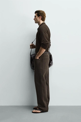 Поло стандартной посадки из хлопка с рельефным узором- Заказать в России