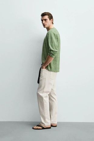 Брюки прямого кроя с заниженной талией- Заказать в России