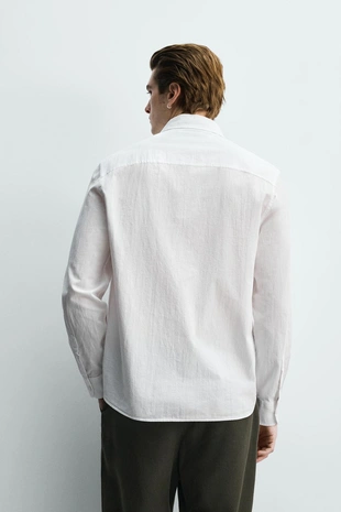 Рубашка стандартной посадки с эффектом жатой ткани- Заказать в России