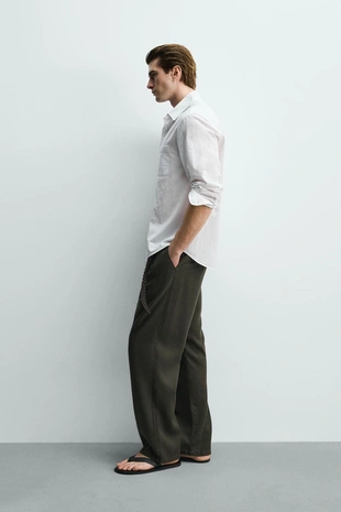 Рубашка стандартной посадки с эффектом жатой ткани- Заказать в России