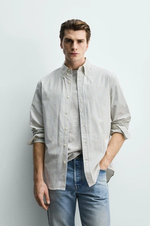 Рубашка классического кроя из хлопка