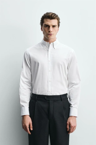 Рубашка классического кроя из хлопка- Заказать в России