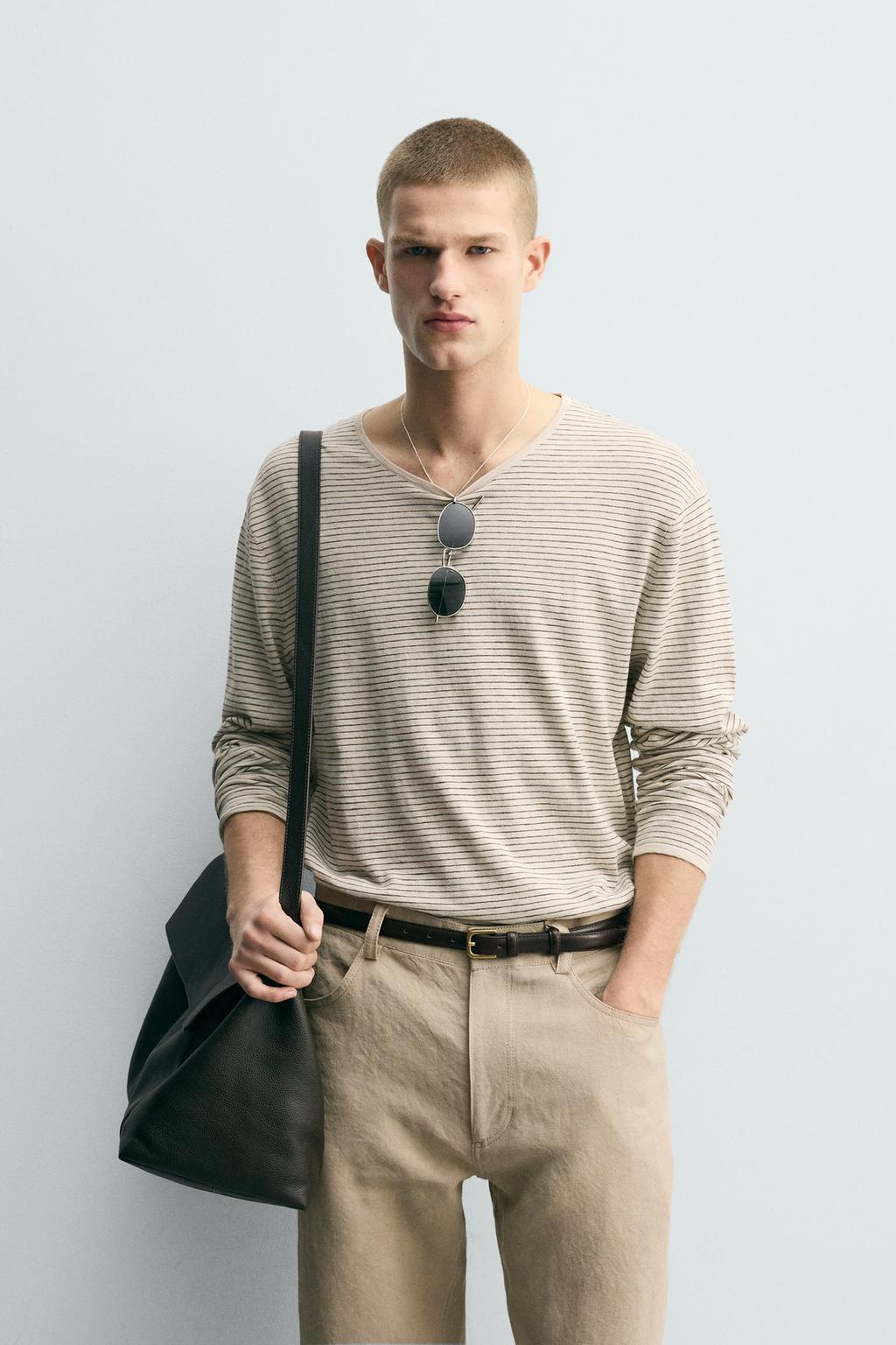 СВИТЕР В ПОЛОСКУ ИЗ СМЕСОВОГО ХЛОПКА