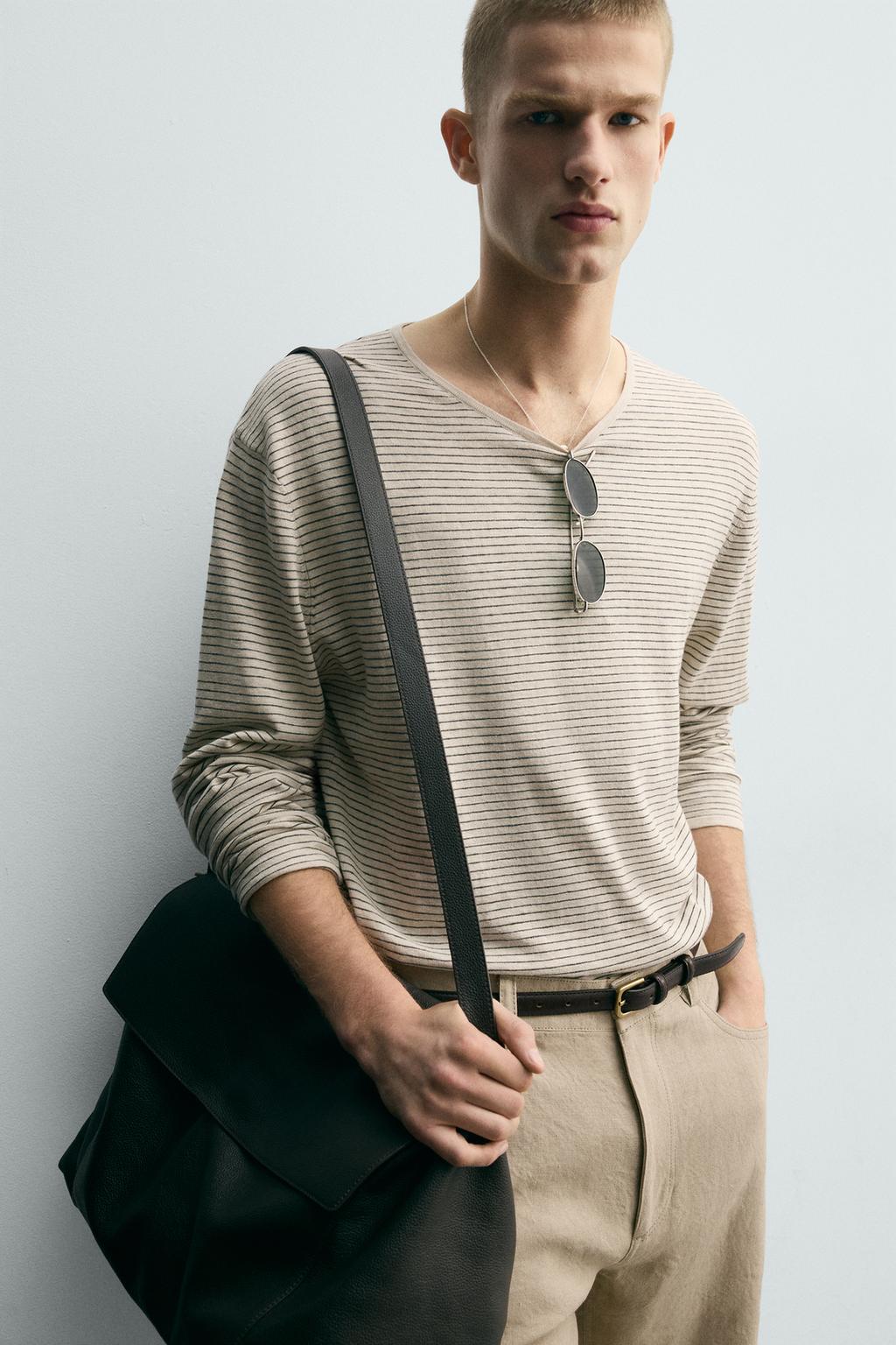 СВИТЕР В ПОЛОСКУ ИЗ СМЕСОВОГО ХЛОПКА