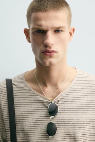 Свитер в полоску из смесового хлопка- Заказать в России