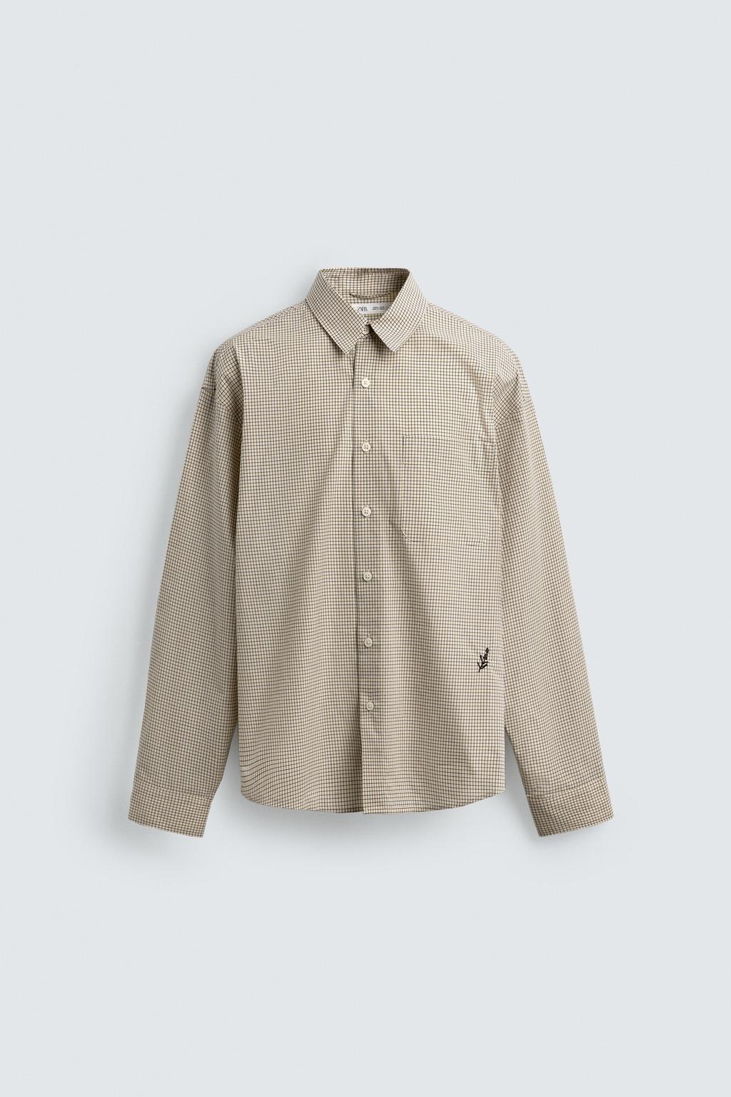 РУБАШКА В КЛЕТКУ С ВЫШИВКОЙ