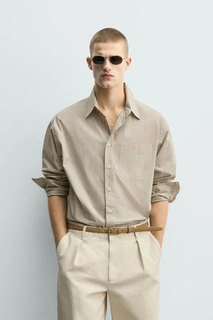 Рубашка в клетку с вышивкой- Заказать в России