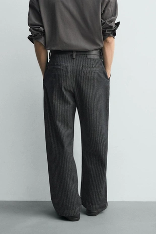 Брюки чинос  в тонкую полоску- Заказать в России