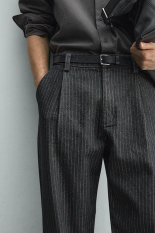 Брюки чинос  в тонкую полоску- Заказать в России