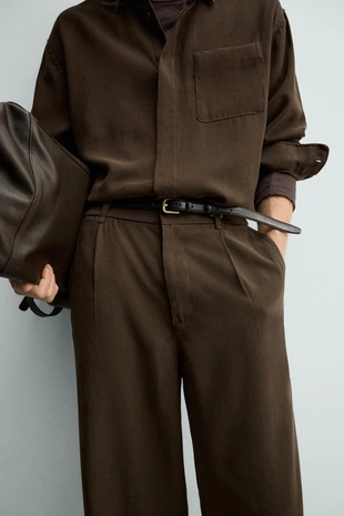 Брюки  из струящейся ткани- Заказать в России