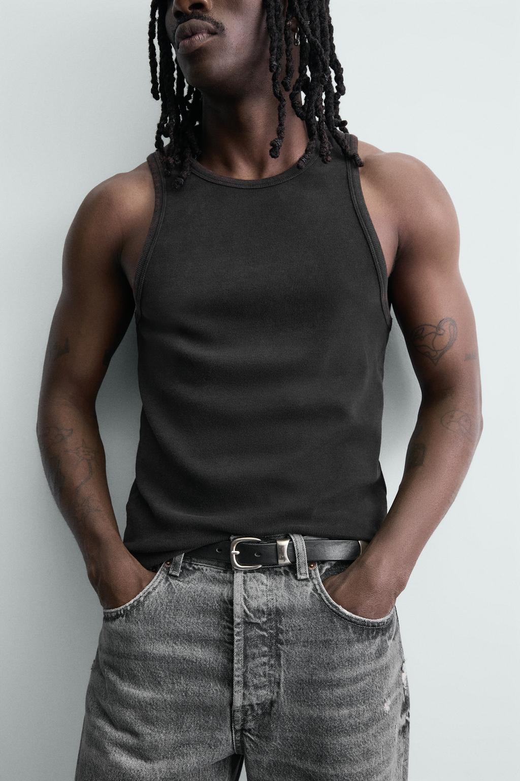 МАЙКА В РУБЧИК С ЭФФЕКТОМ ПОТЕРТОСТИ