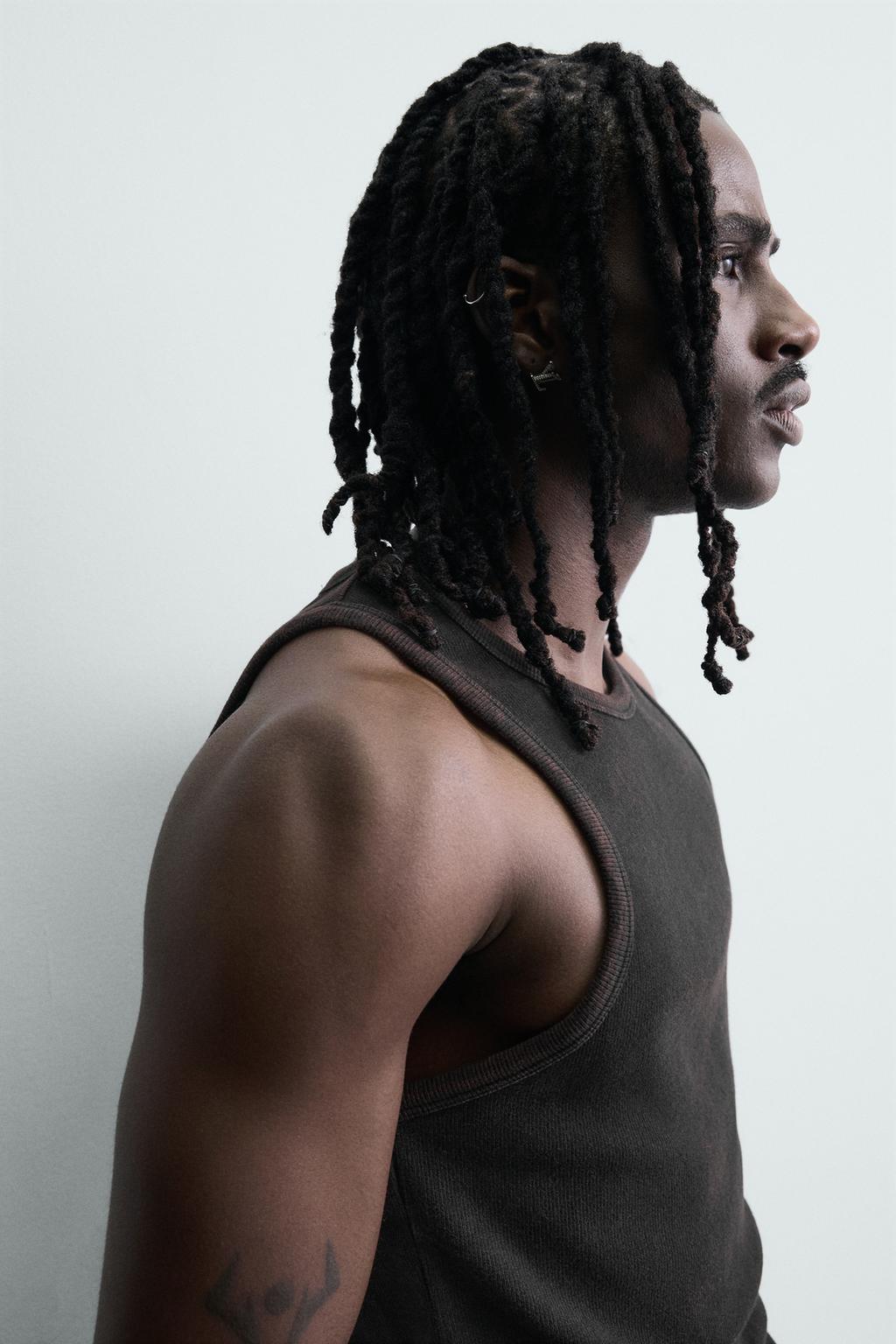 МАЙКА В РУБЧИК С ЭФФЕКТОМ ПОТЕРТОСТИ