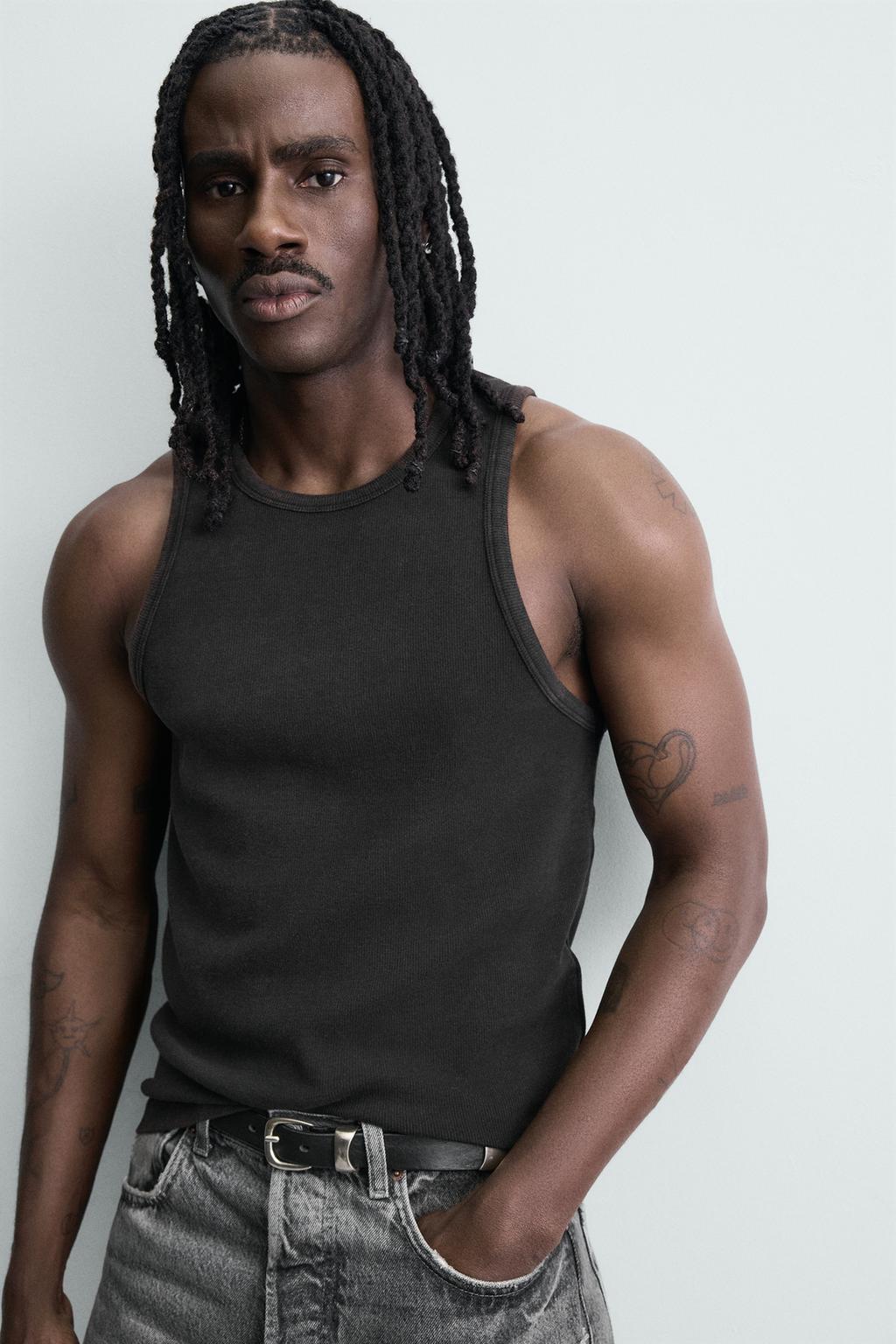 МАЙКА В РУБЧИК С ЭФФЕКТОМ ПОТЕРТОСТИ