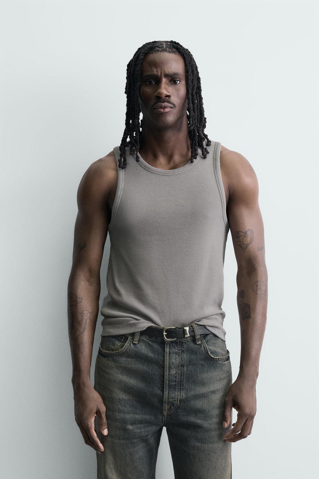 МАЙКА В РУБЧИК С ЭФФЕКТОМ ПОТЕРТОСТИ