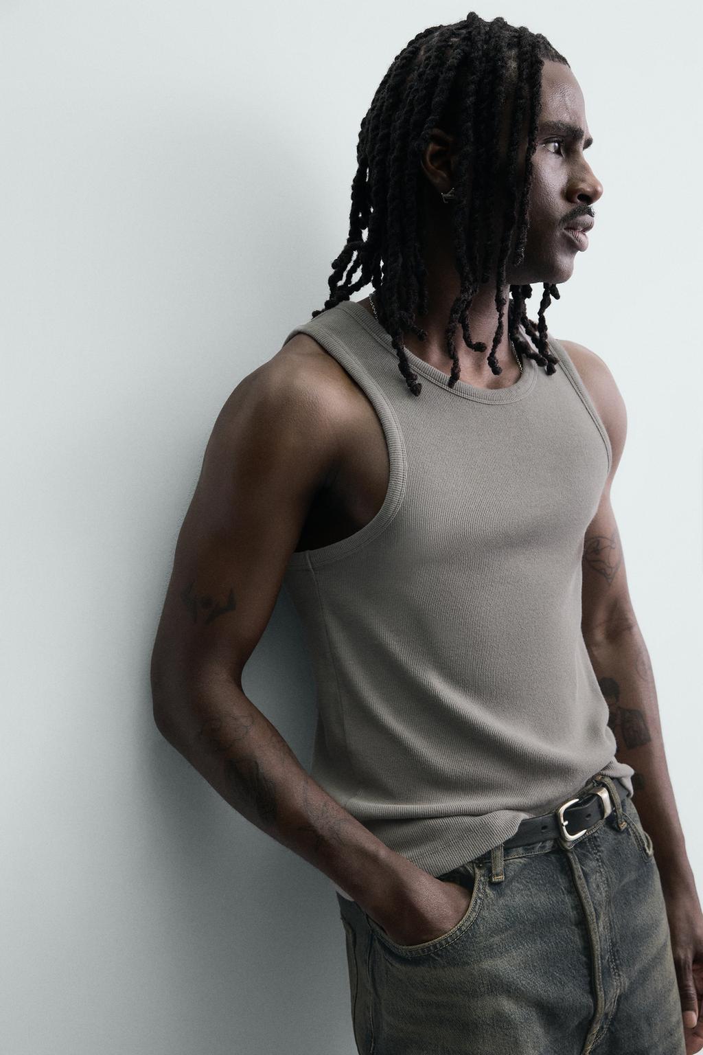 МАЙКА В РУБЧИК С ЭФФЕКТОМ ПОТЕРТОСТИ