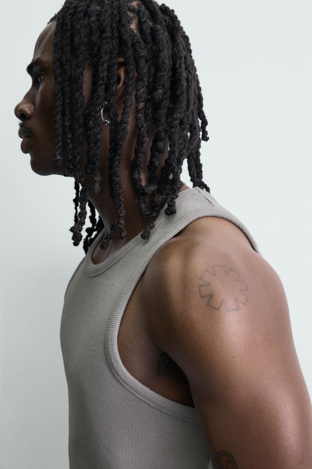 МАЙКА В РУБЧИК С ЭФФЕКТОМ ПОТЕРТОСТИ