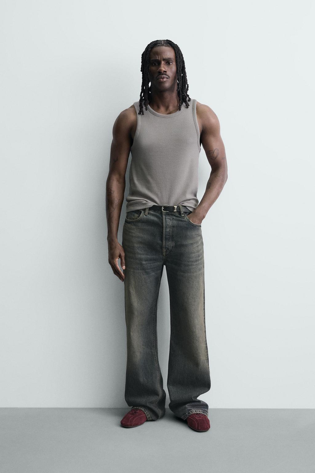 МАЙКА В РУБЧИК С ЭФФЕКТОМ ПОТЕРТОСТИ