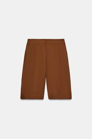 Удлиненные бермуды из льна- Заказать в России