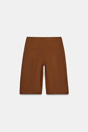 Удлиненные бермуды из льна- Заказать в России