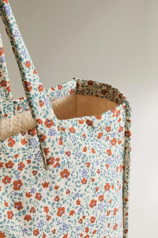 Детская сумка для пляжа из хлопка с цветочным узором- Заказать в России