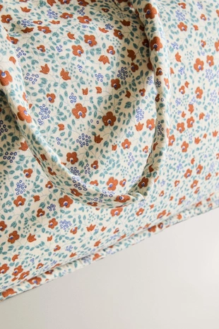 Детская сумка для пляжа из хлопка с цветочным узором- Заказать в России