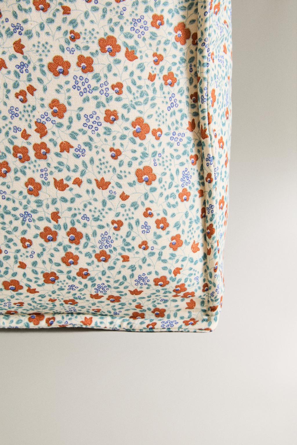 Детская сумка для пляжа из хлопка с цветочным узором