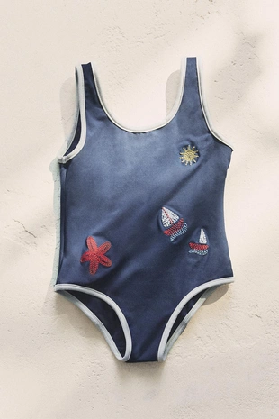 Детские плавательные шорты с морским узором- Заказать в России