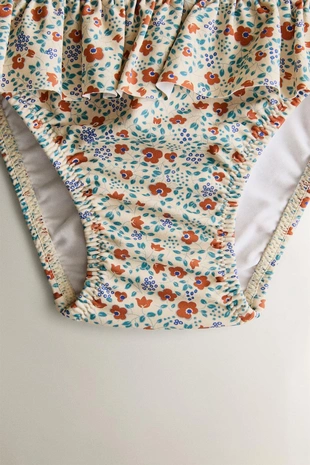 Детские плавки для пляжа с тропическими цветочными оборками- Заказать в России