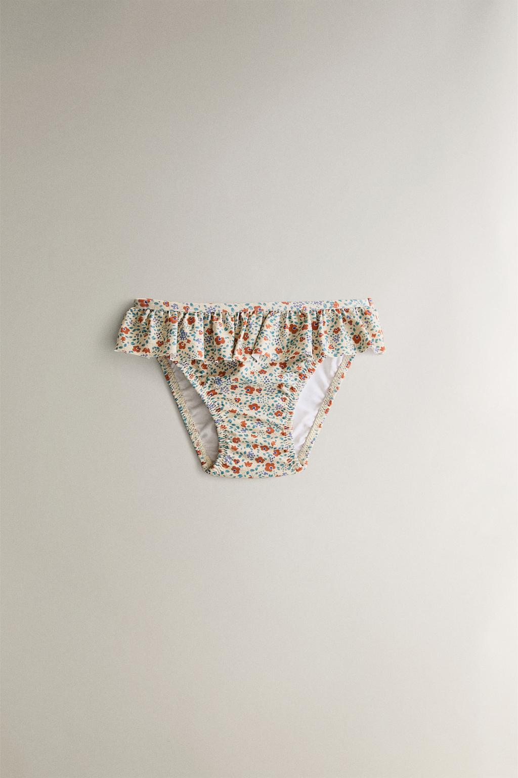 Детские плавки для пляжа с тропическими цветочными оборками