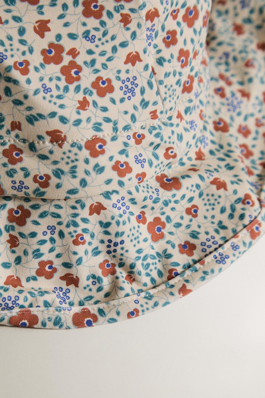 Детская пляжная шляпа с цветочным принтом