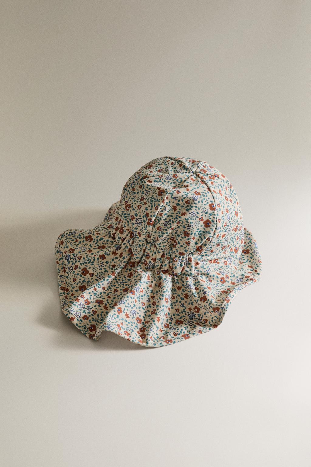 Детская пляжная шляпа с цветочным принтом