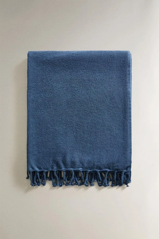 Пляжное полотенце из хлопка с бахромой