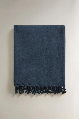 Пляжное полотенце из хлопка с бахромой