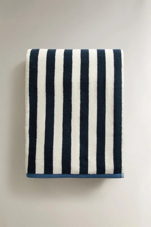 Пляжное полотенце в полоску с обратной стороной- Заказать в России