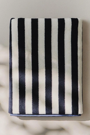 Пляжное полотенце в полоску с обратной стороной- Заказать в России