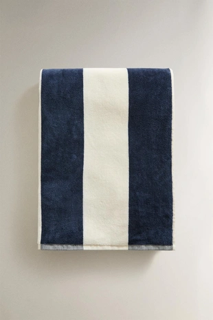 Полосатое пляжное полотенце- Заказать в России