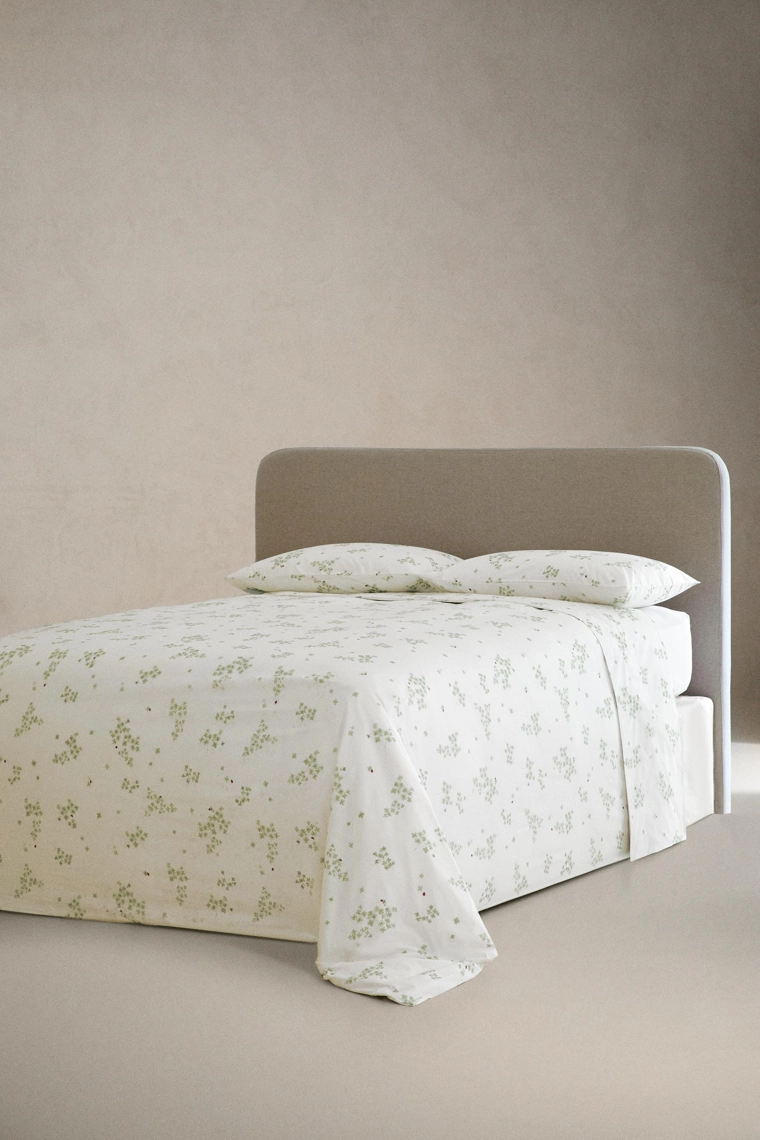 Постельное одеяло из хлопка с изображением клевера и божьей коровки