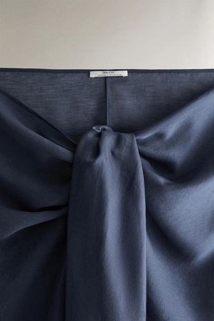 Короткий пляжный саронг из льна- Заказать в России