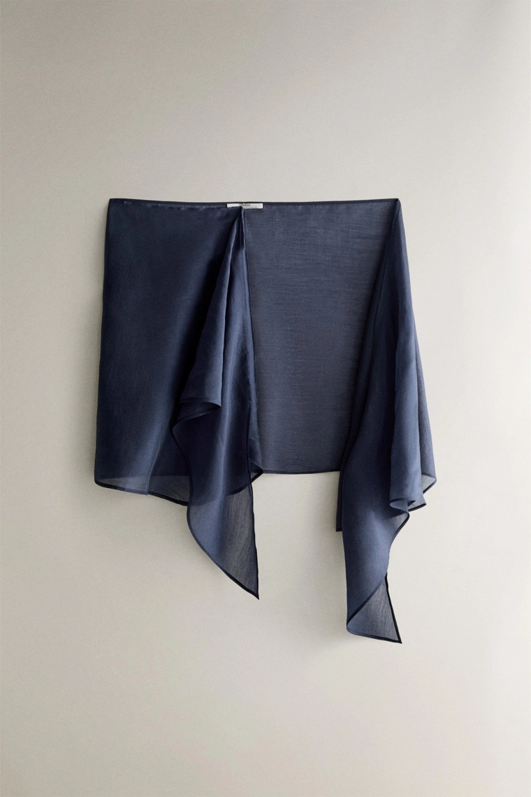 Полупрозрачный короткий пляжный саронг