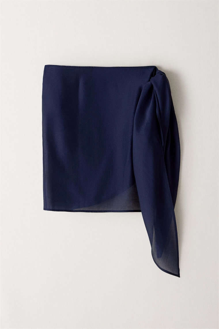 Полупрозрачный короткий пляжный саронг