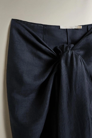 Длинный пляжный саронг из льна с завязкой- Заказать в России