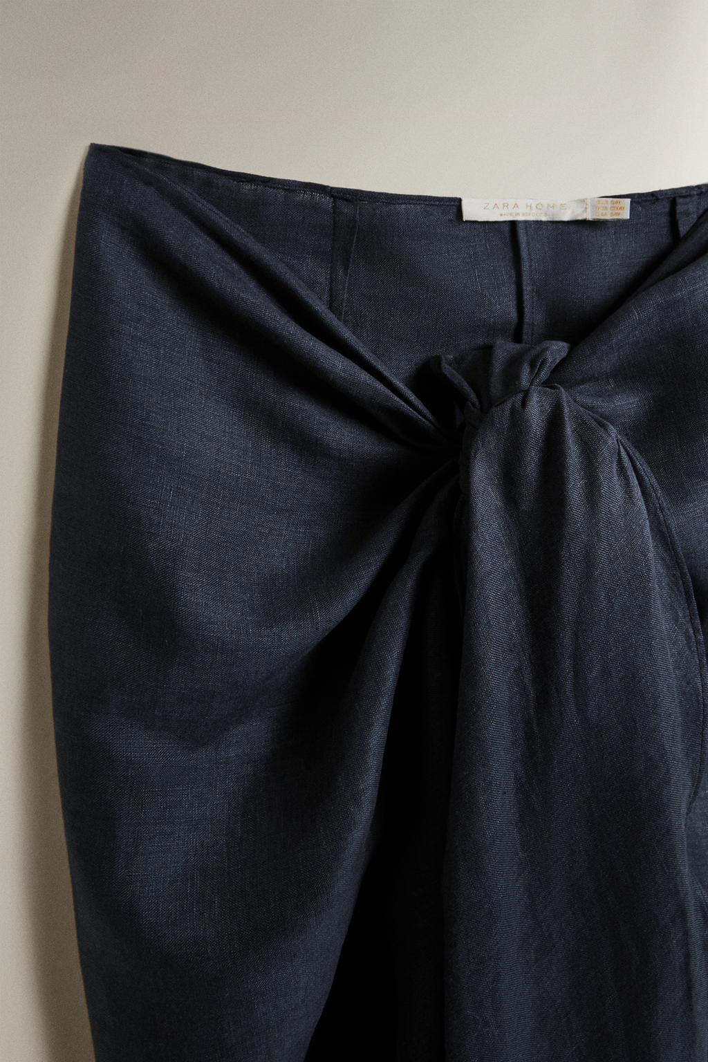 Длинный пляжный саронг из льна с завязкой