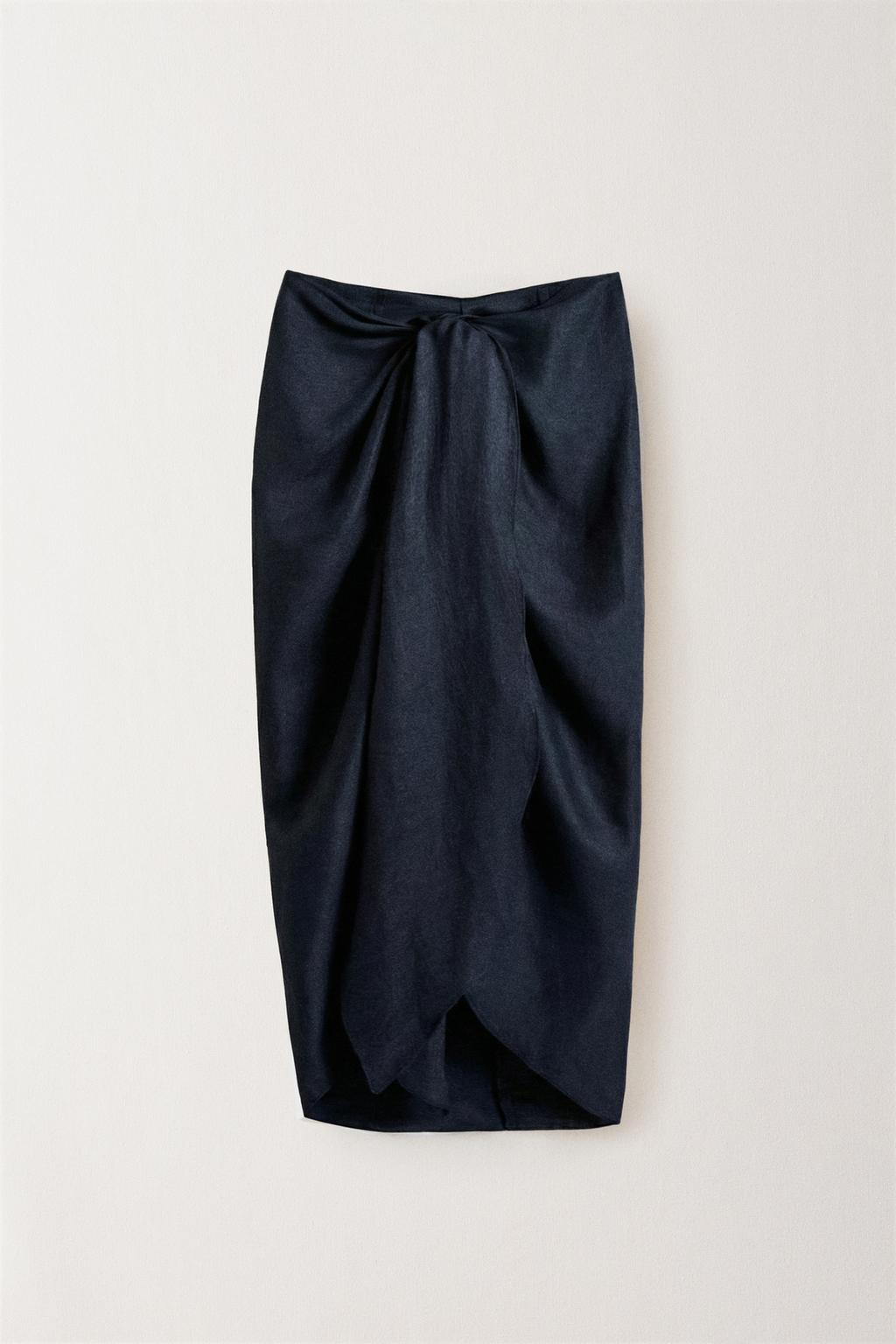 Длинный пляжный саронг из льна с завязкой