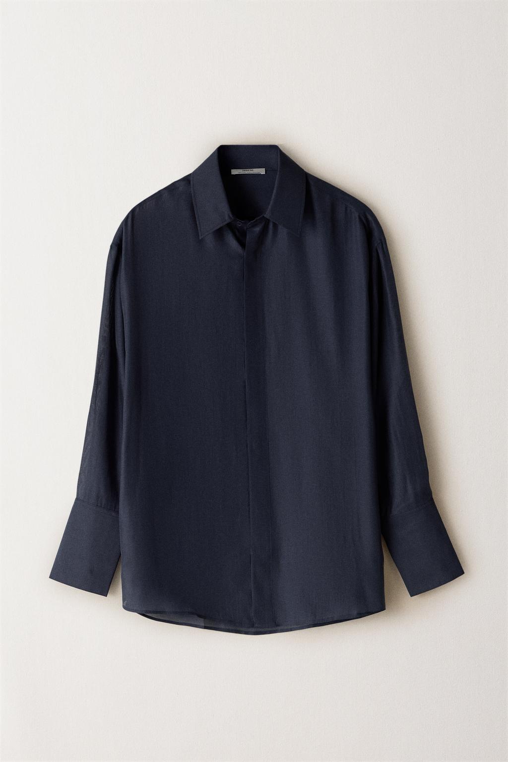 Прозрачная рубашка большого размера