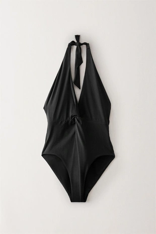 Купальник с завязкой на шее и узлом- Заказать в России