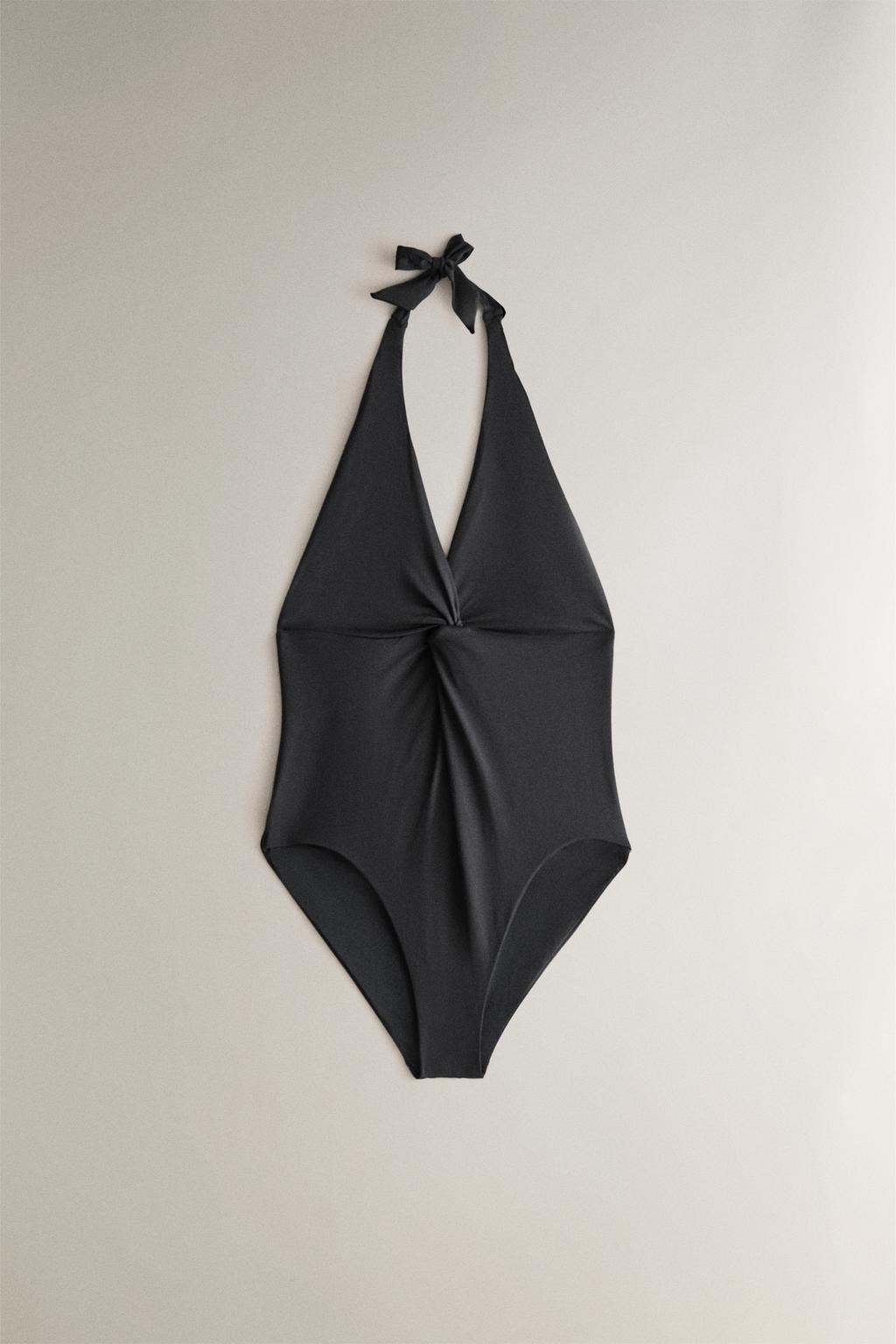 Купальник с завязкой на шее и узлом