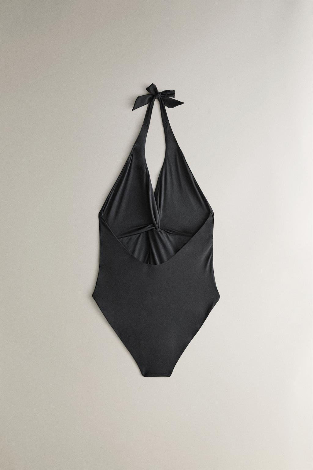 Купальник с завязкой на шее и узлом