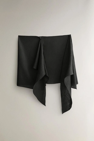 Короткий пляжный саронг из льняной смеси с узлом- Заказать в России