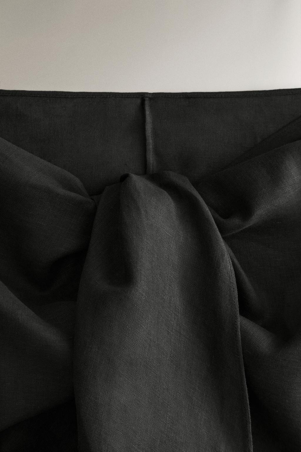 Короткий пляжный саронг из льняной смеси с узлом